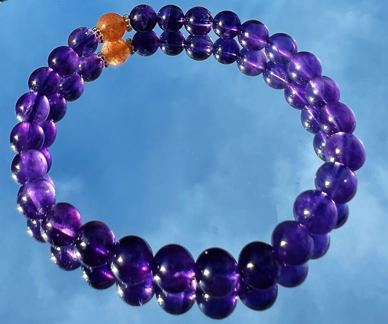 Nine Purple Fire Amethyst Bracelet (6.5mm) F-4B