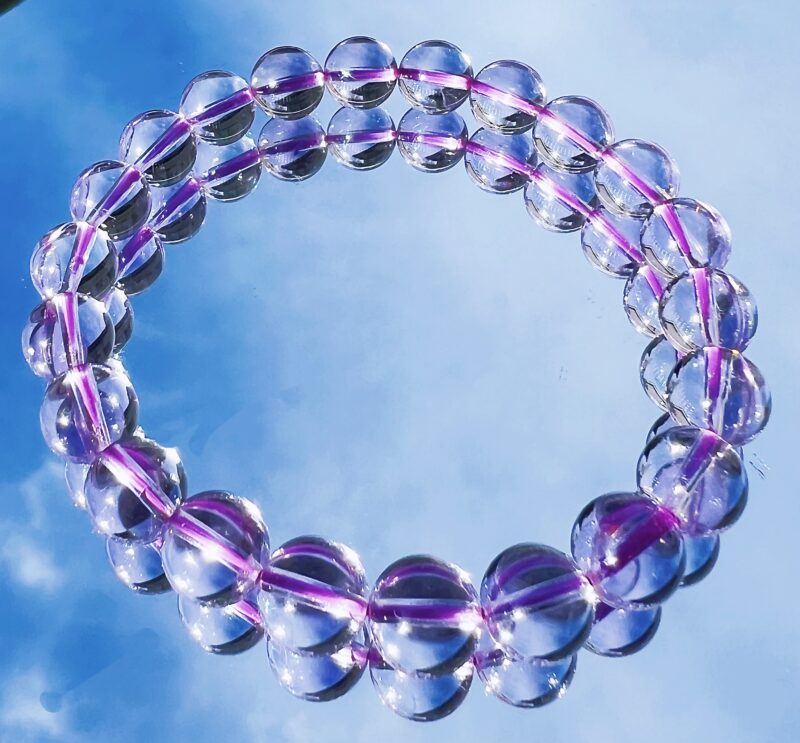 Natural amethyst bracelet with a ‘Sky Mirror’ clarity (7.2mm+) A-5-1